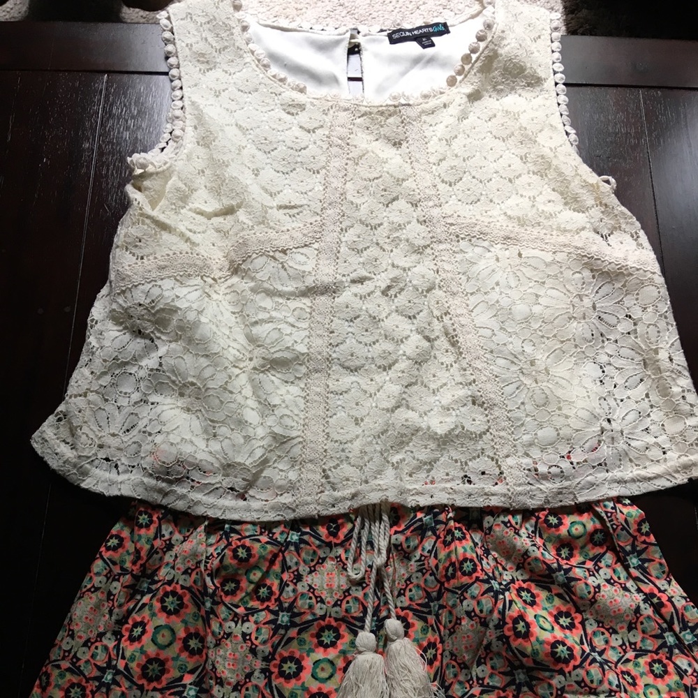 Girls Two Pattern Romper